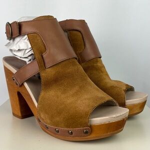 Jambu | Suede Platform Giną Dress Sandals | Cognac | Size 8.5